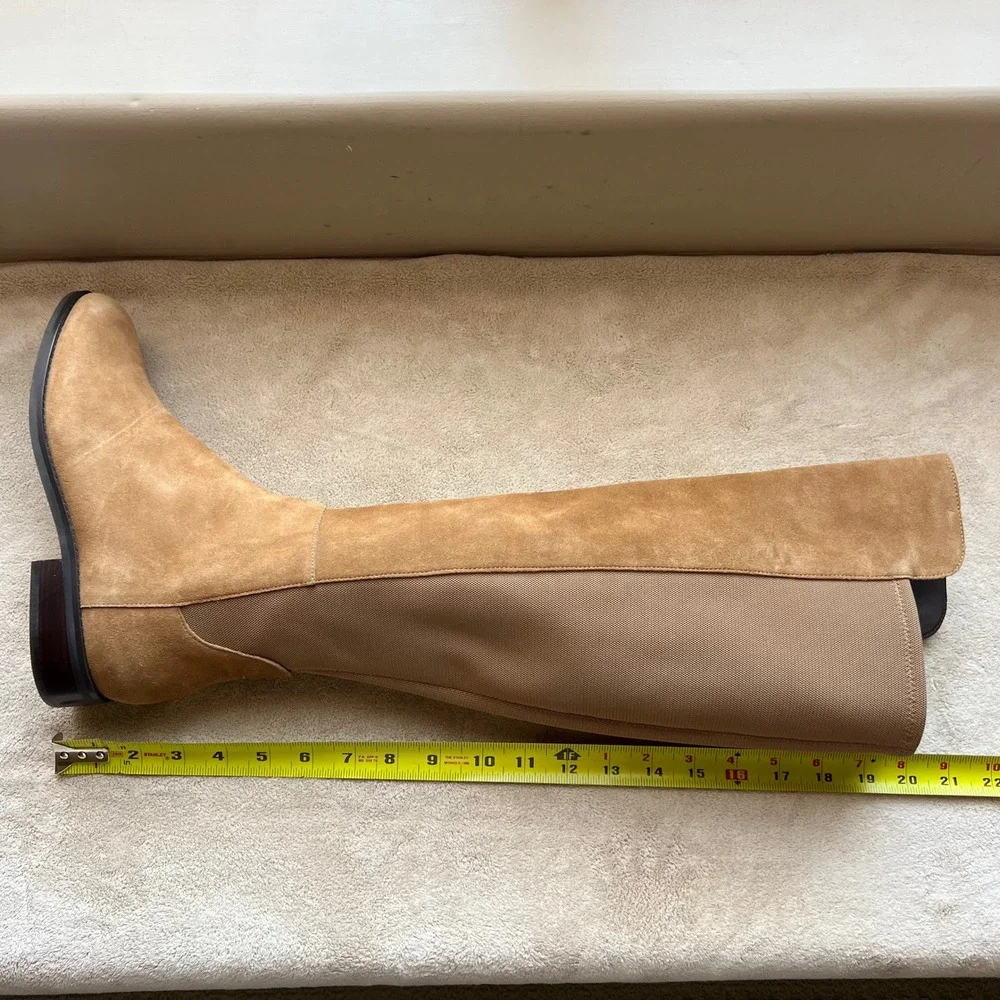 Cole Haan Isabelle Tan Suede Elastic Panel Over The Knee Riding Boots‎ Women 8.5